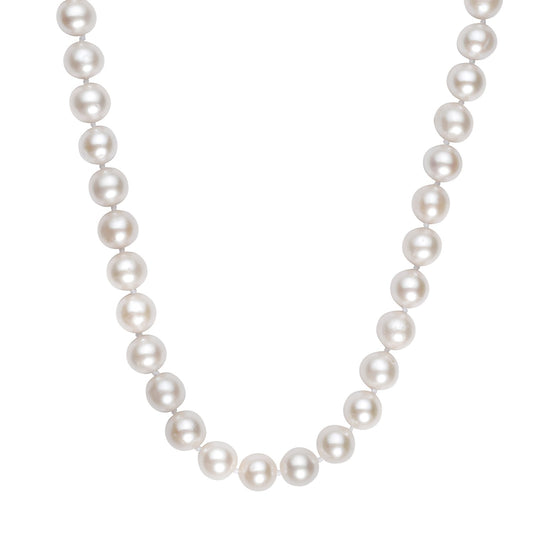 Pearl Necklace with Ball Clasp in 14K Yellow Gold