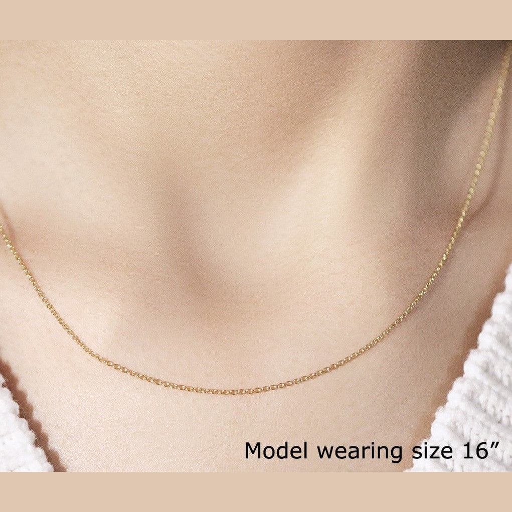 14k Yellow Gold Round Cable Link Chain (1.1 mm)