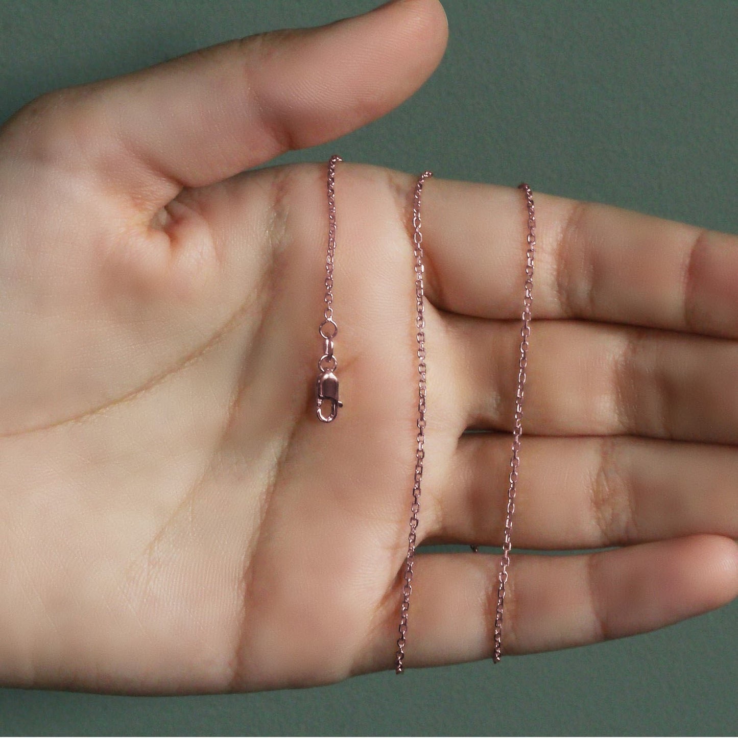 14k Rose Gold Diamond Cut Cable Link Chain (1.30 mm)