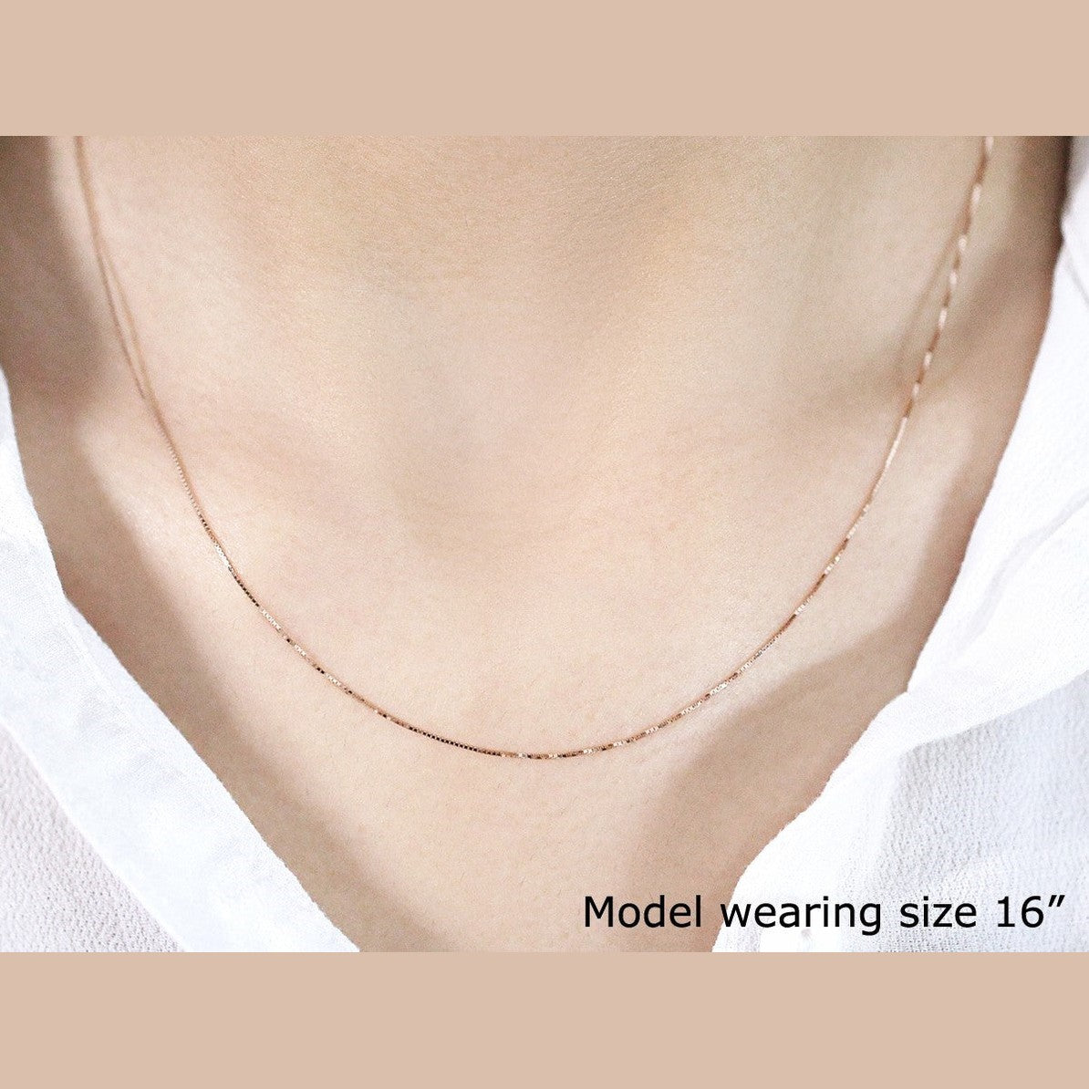 18k Rose Gold Classic Box Chain (0.60 mm)