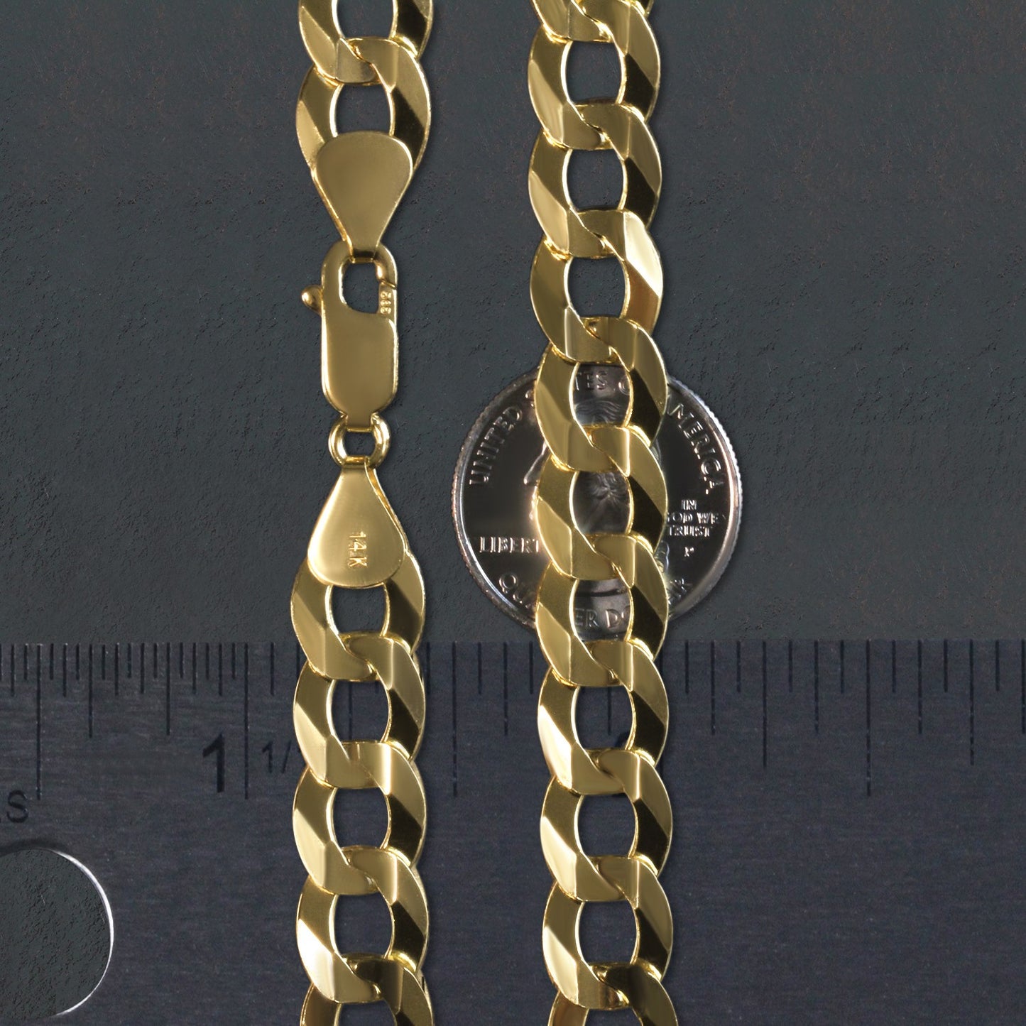 Solid Curb Chain in 14k Yellow Gold (11.23 mm)
