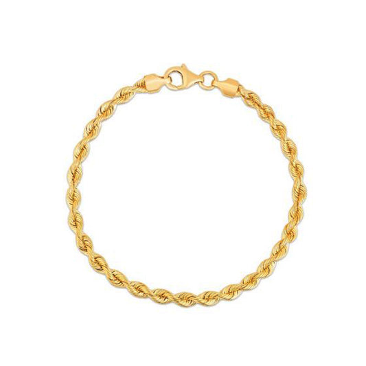 Silk Rope Chain Bracelet in 14k Yellow Gold (3.70 mm)