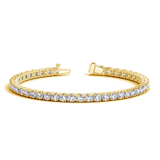 Lab Grown Round Diamond Tennis Bracelet in 14k Yellow Gold (8 cctw F/G VS2/SI1)