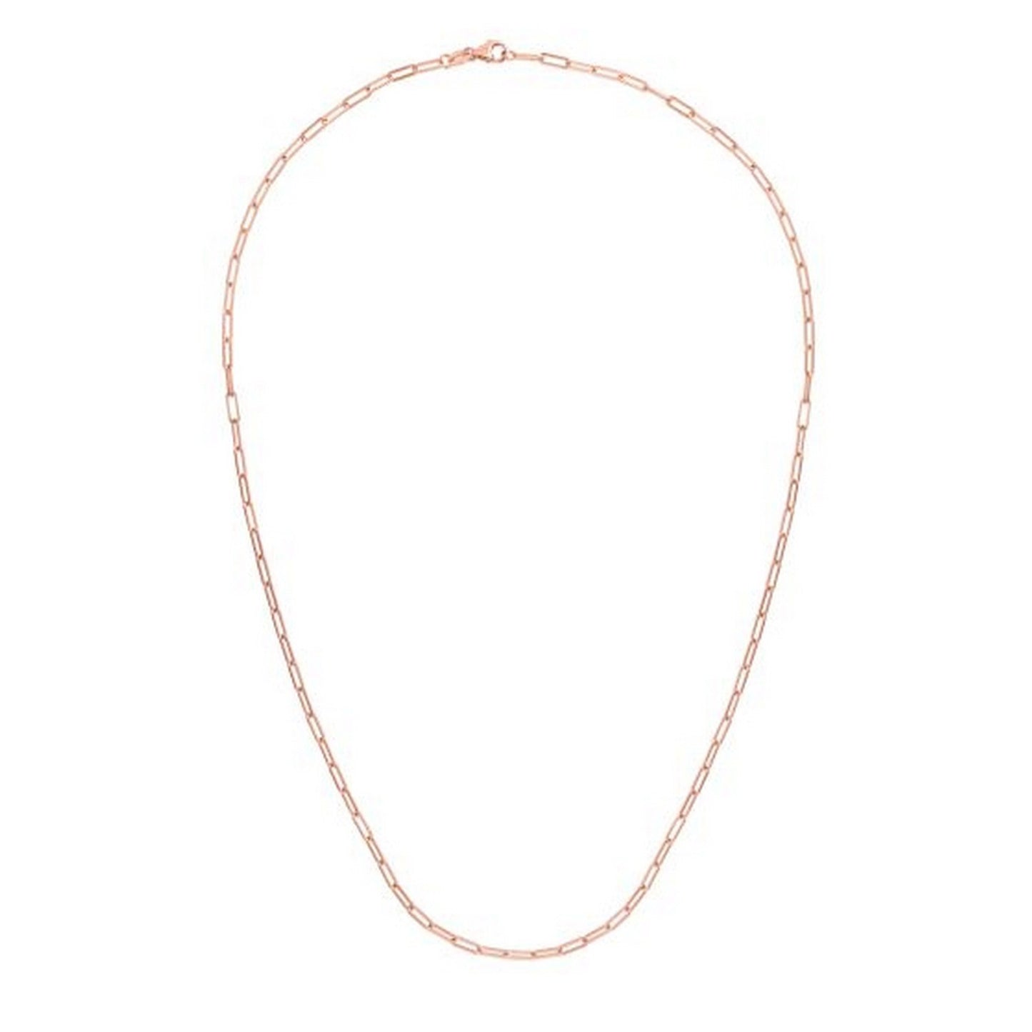 14K Rose Gold Delicate Paperclip Chain (2.10 mm)