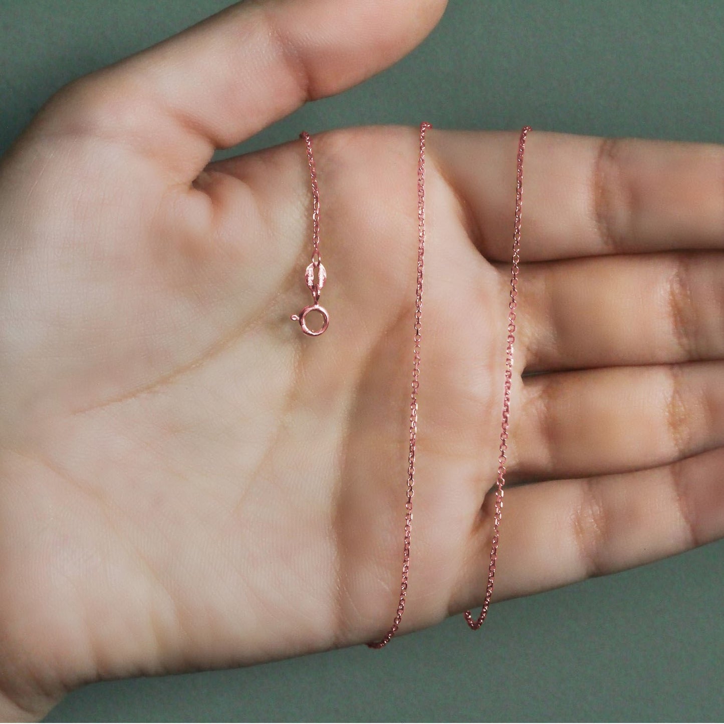 18k Rose Gold Diamond Cut Cable Link Chain (1.10 mm)