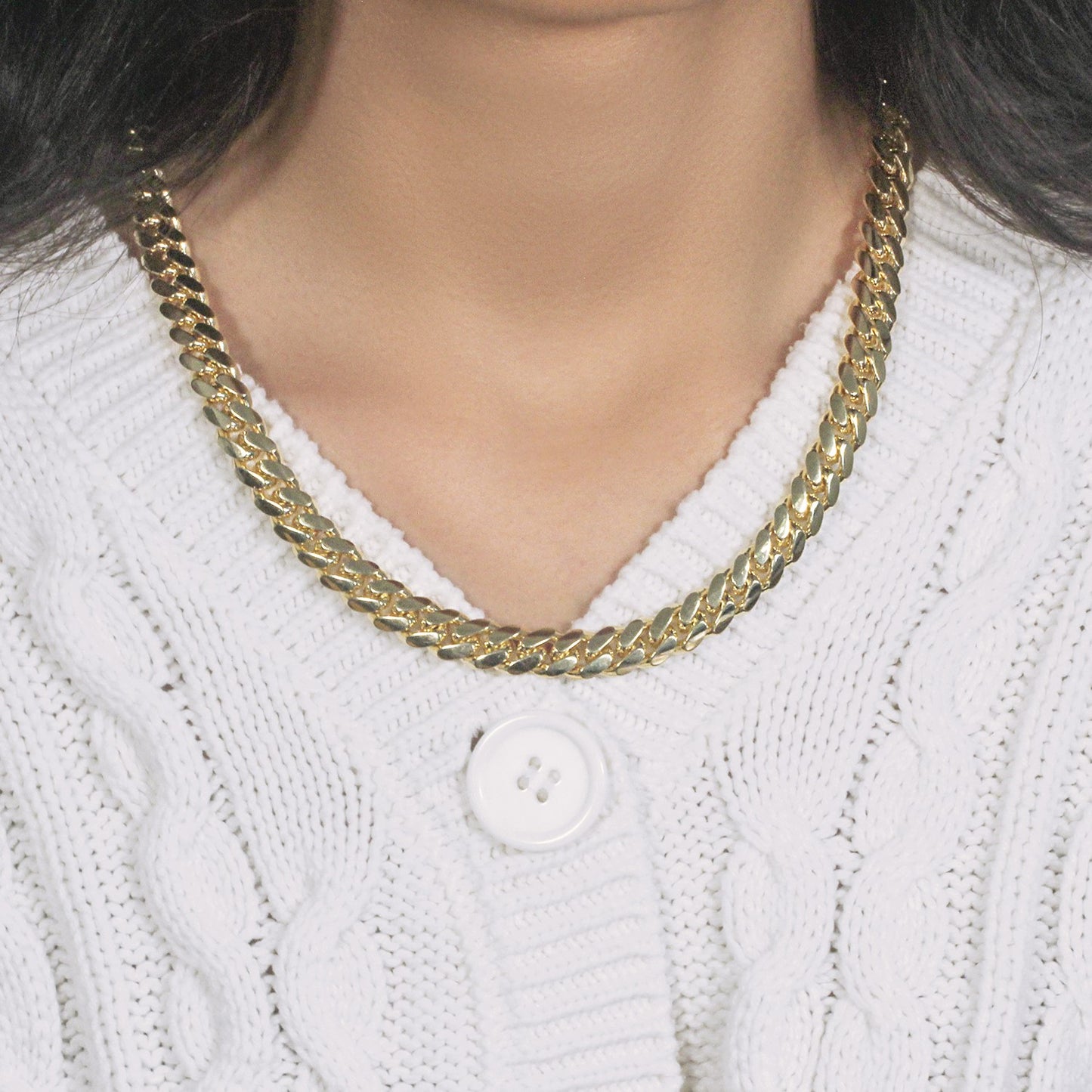 14k Yellow Gold Classic Miami Cuban Solid Chain (9.20 mm)