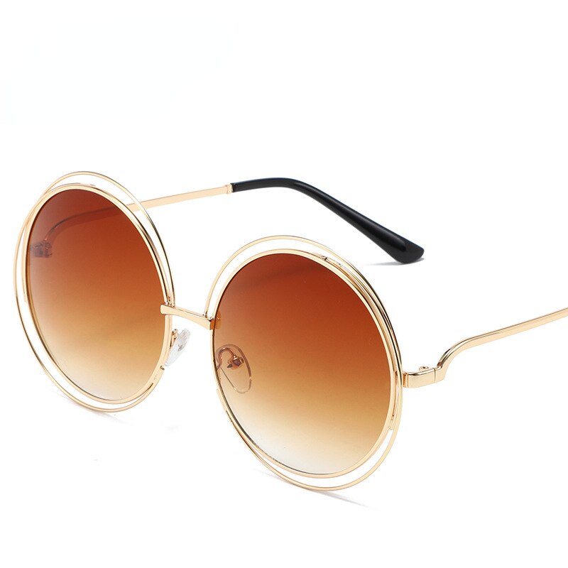 Round Oversized Circle Gradient Mirror Sunglasses