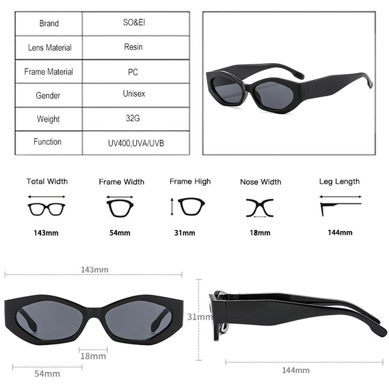 Retro Polygon Cat Eye Women Sunglasses