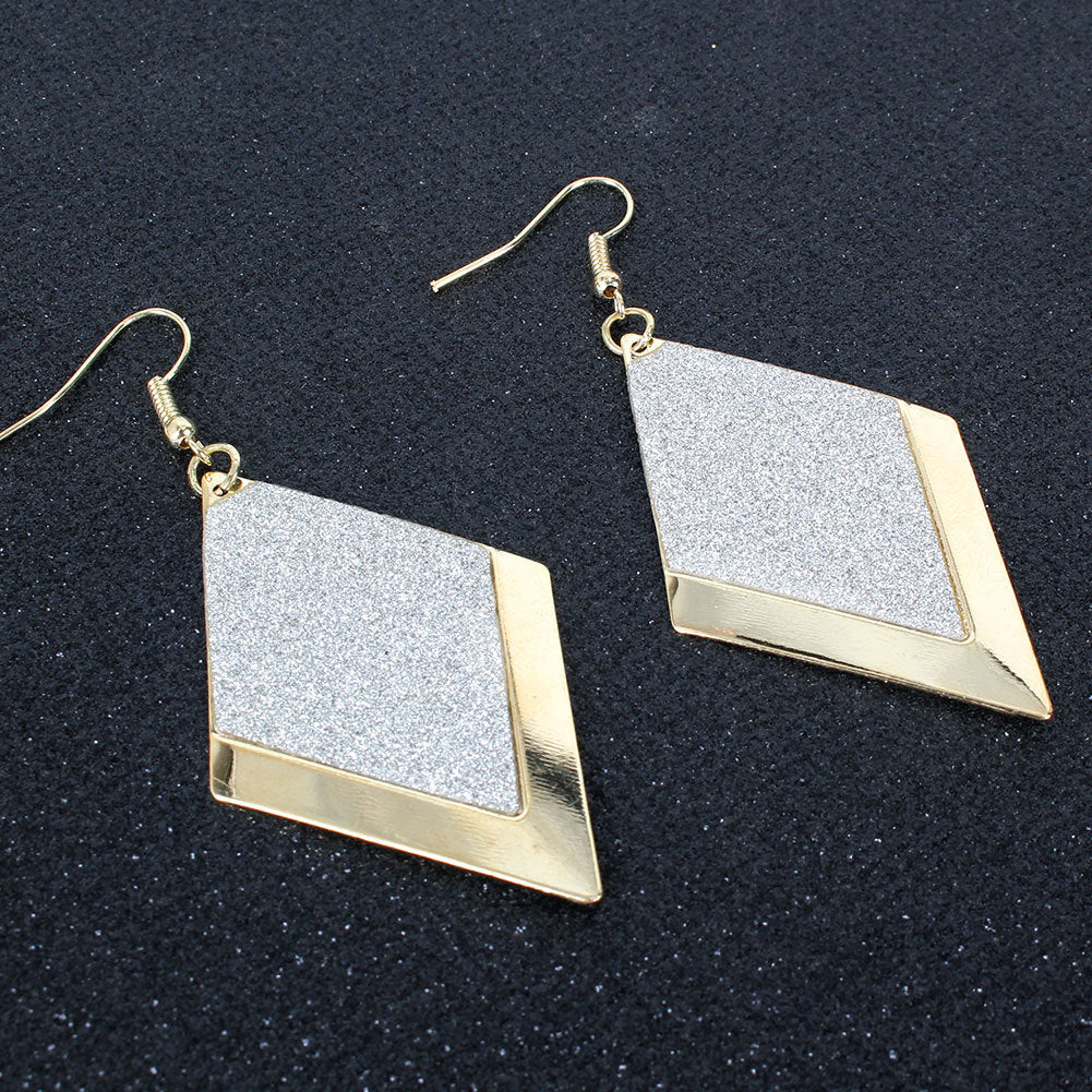 Simple Diamond Shaped Frosted Earrings Personality Retro Earrings Women Earrings