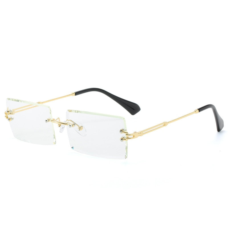 Rectangle Rimless Square Luxury Sun Glasses