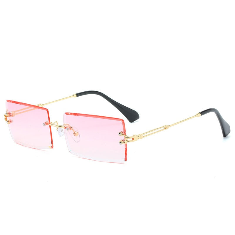 Rectangle Rimless Square Luxury Sun Glasses