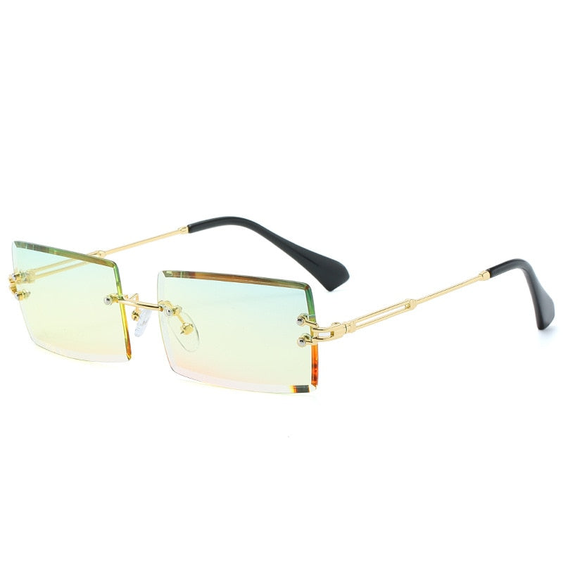 Rectangle Rimless Square Luxury Sun Glasses
