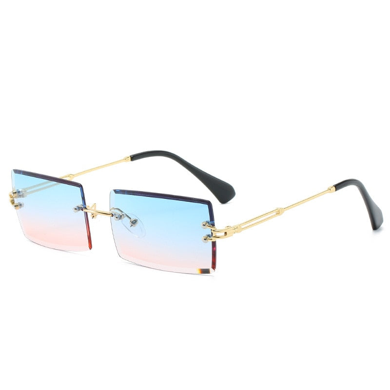 Rectangle Rimless Square Luxury Sun Glasses
