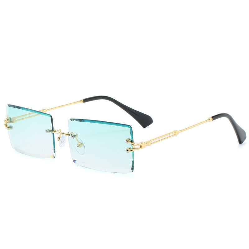 Rectangle Rimless Square Luxury Sun Glasses