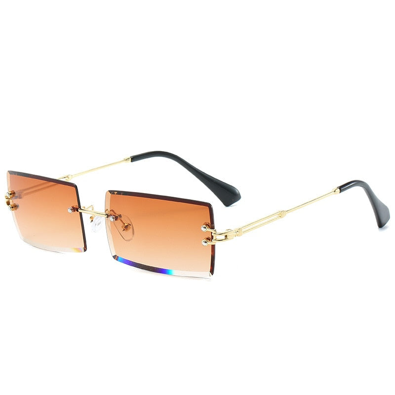 Rectangle Rimless Square Luxury Sun Glasses