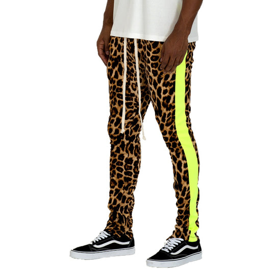 CHEETAH PRINT STRIPE TRACK PANTS-0