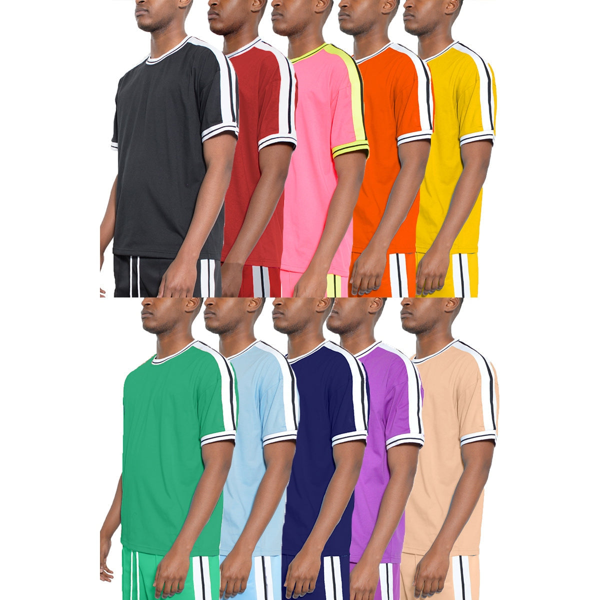 Solid Side Stripe TShirt-1