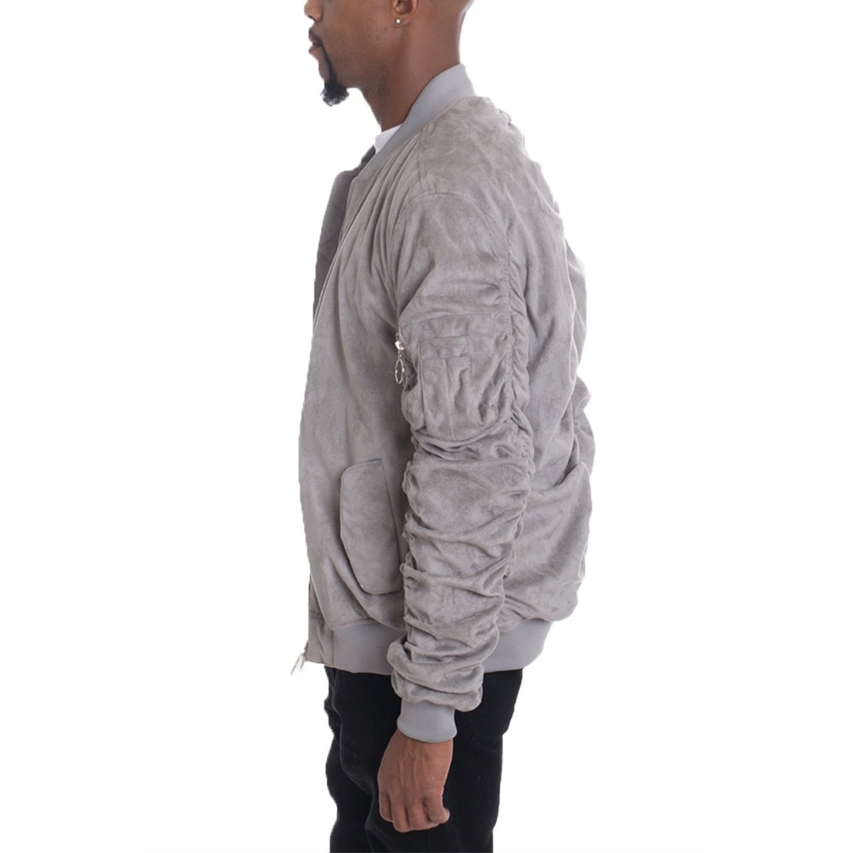 Faux Suede Tagged Bomber-1
