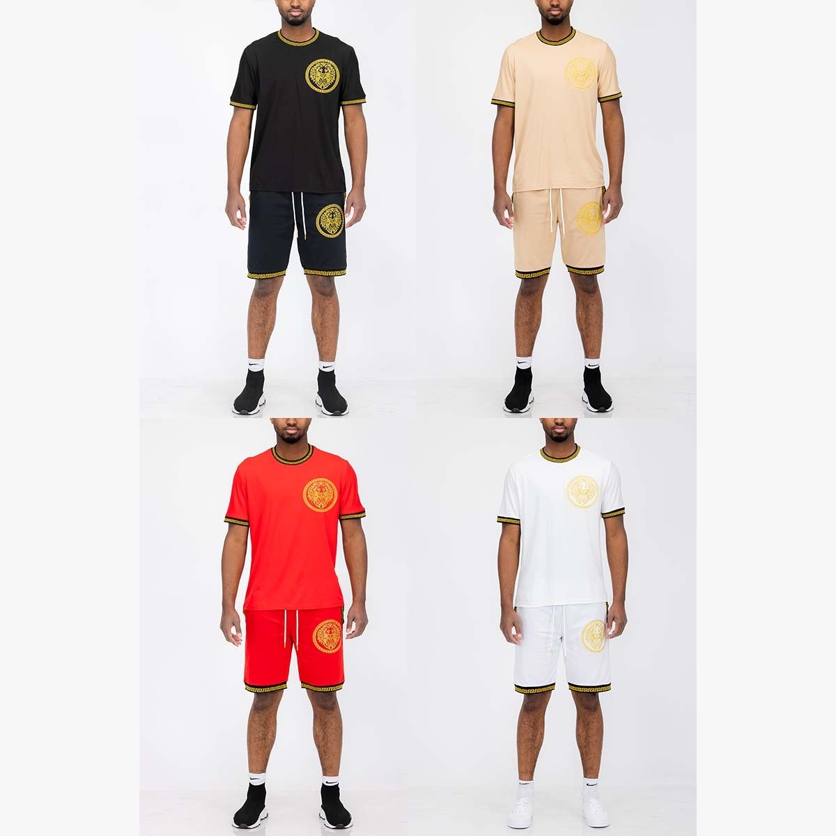 Lion Head Tshirt Short Set