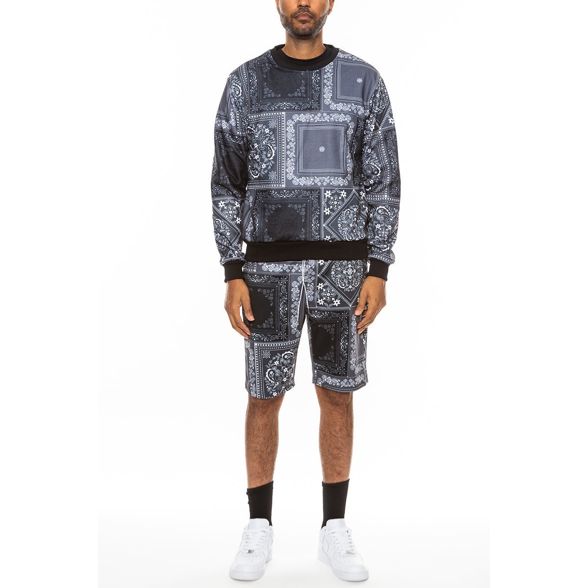 Paisley All Over Print Crew Set