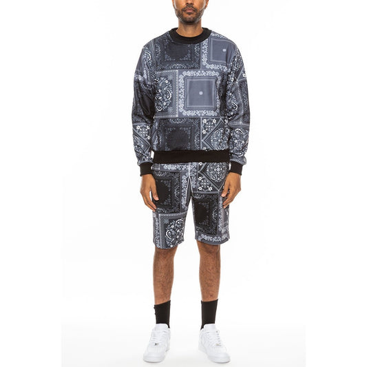 Paisley All Over Print Crew Set