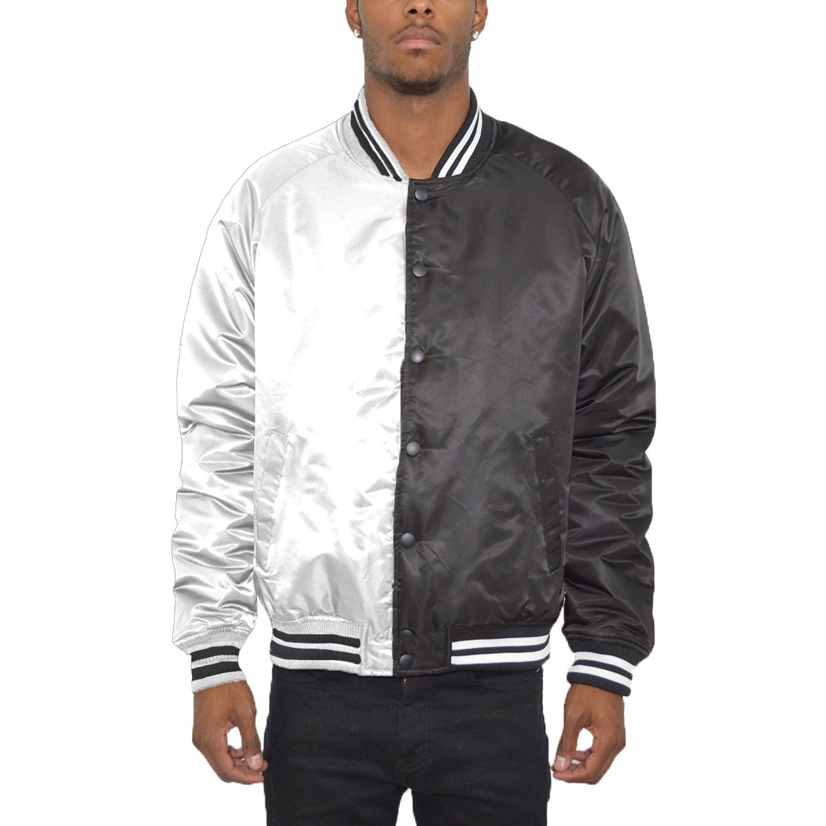 Two Tone Varsity Bomber Jacket-5
