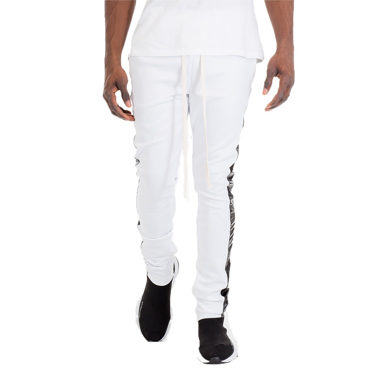 Leather Stripe Track Pant
