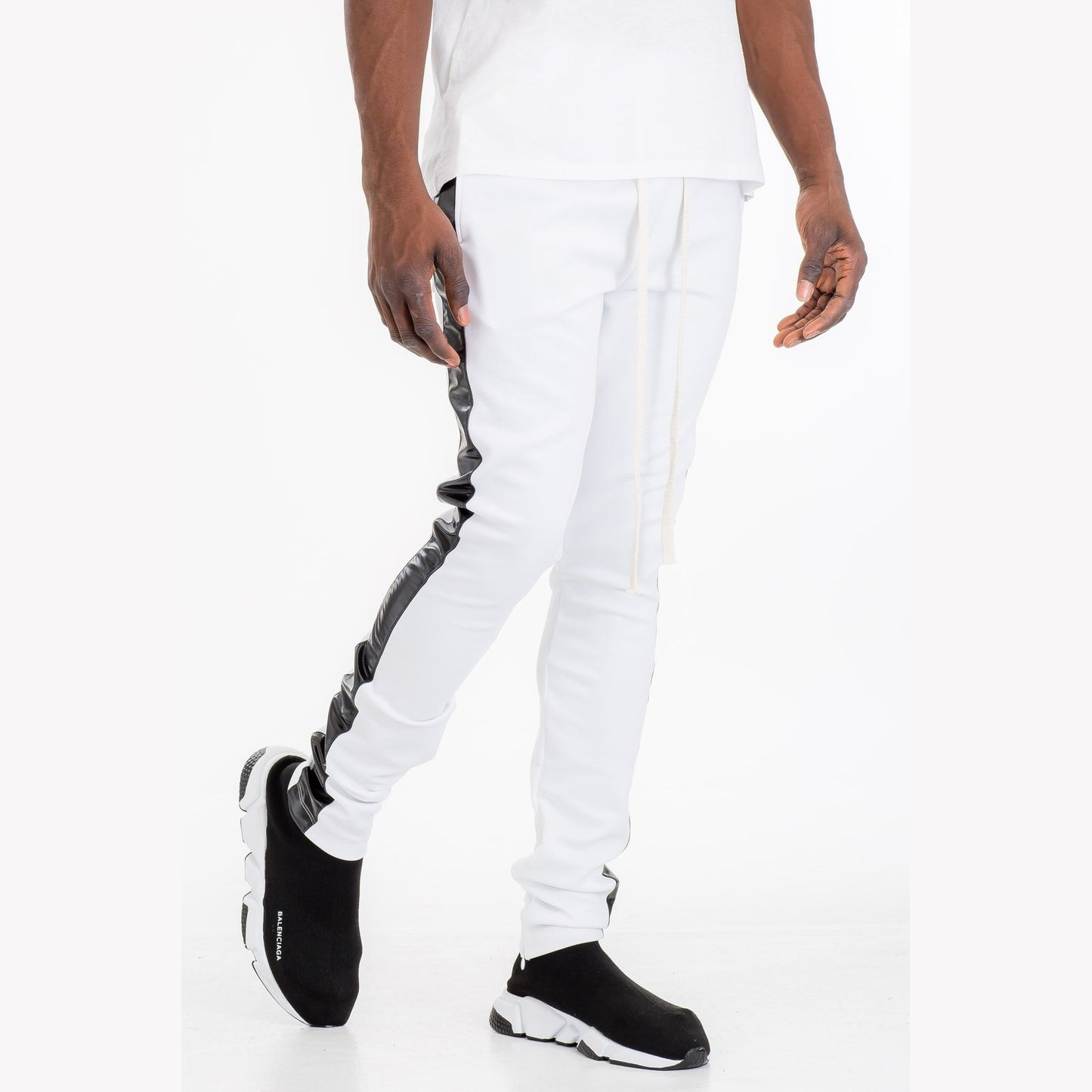 Leather Stripe Track Pant