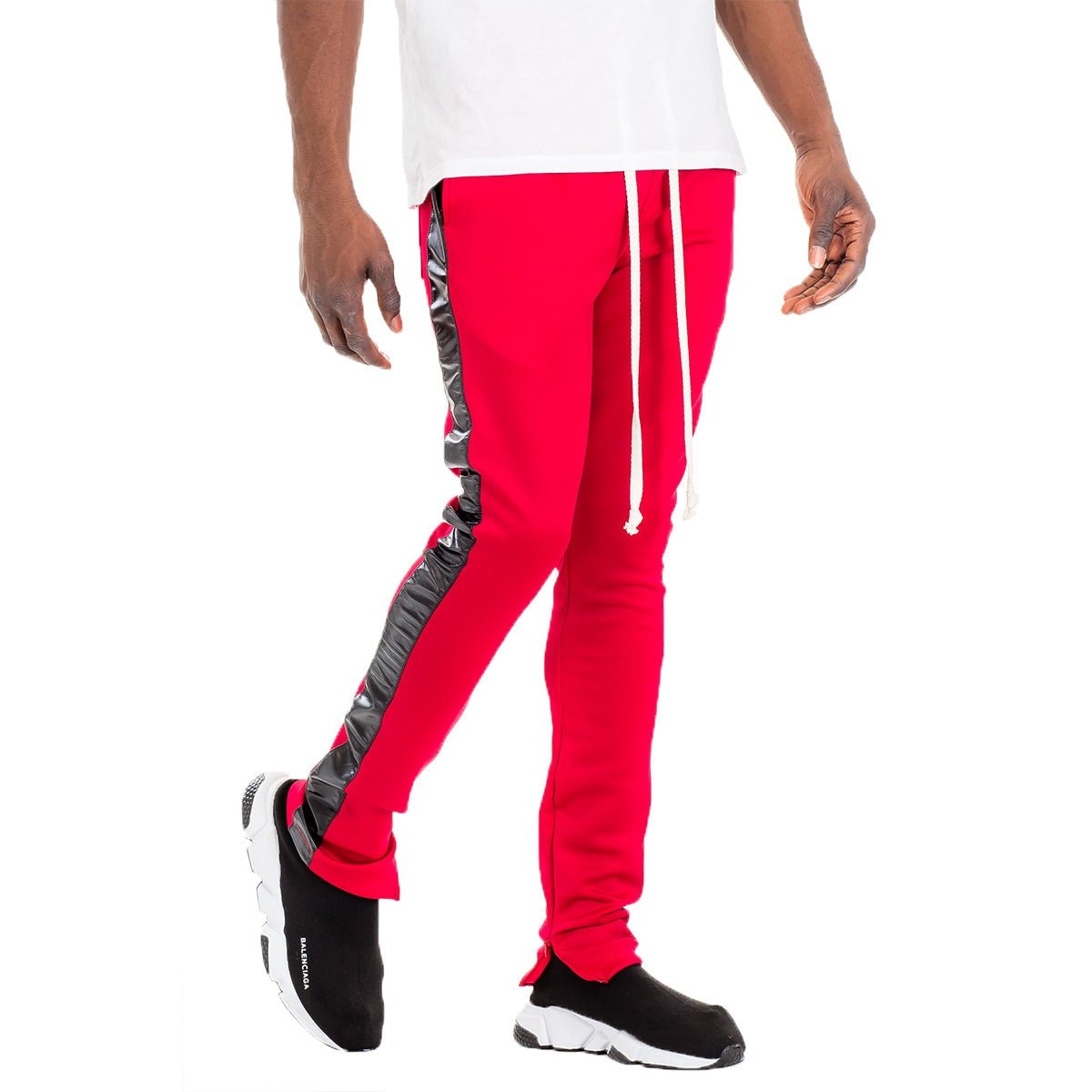 Leather Stripe Track Pant