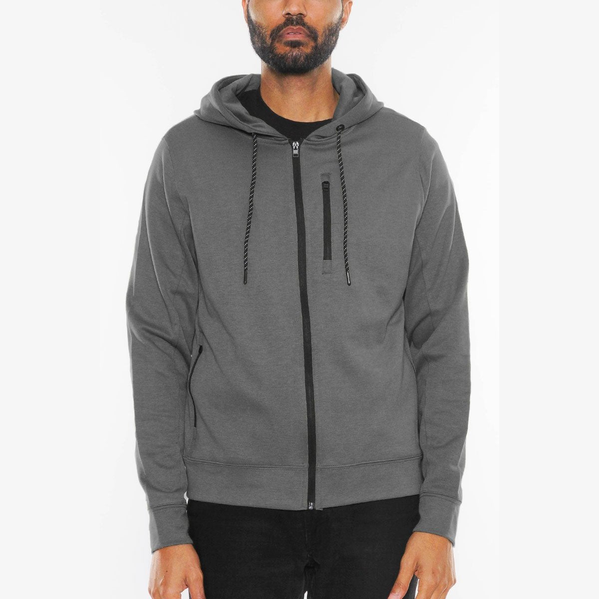Crosstek Heathered Zip Up Jacket-4