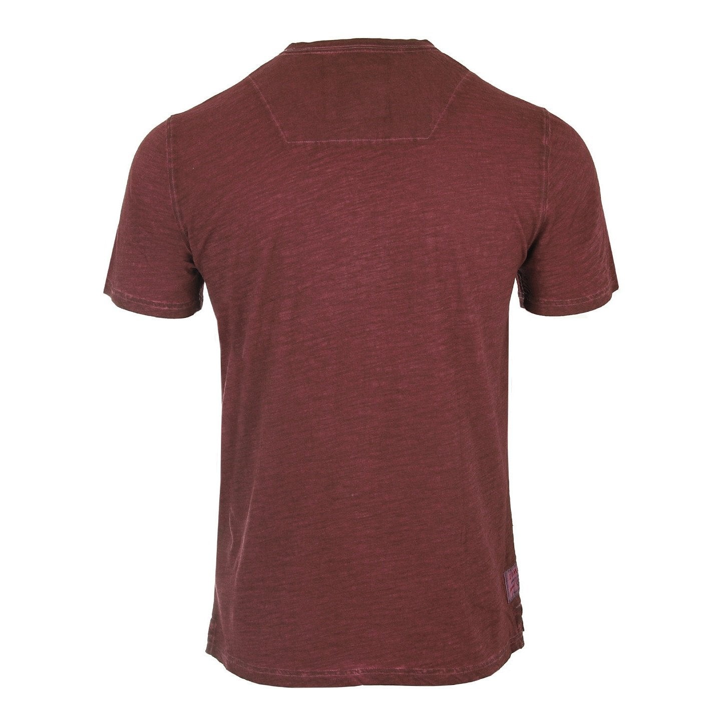Men's Short Sleeve Crew Neck Oil Wash Vintage Button Henley T-Shirt