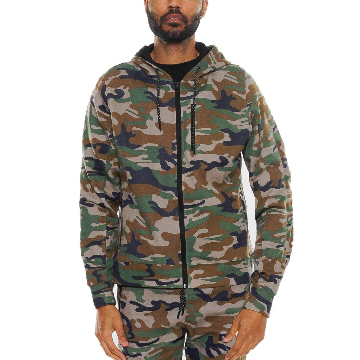 Crosstek Heathered Zip Up Jacket-5