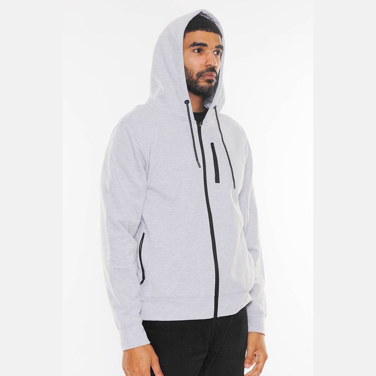 Crosstek Heathered Zip Up Jacket-2