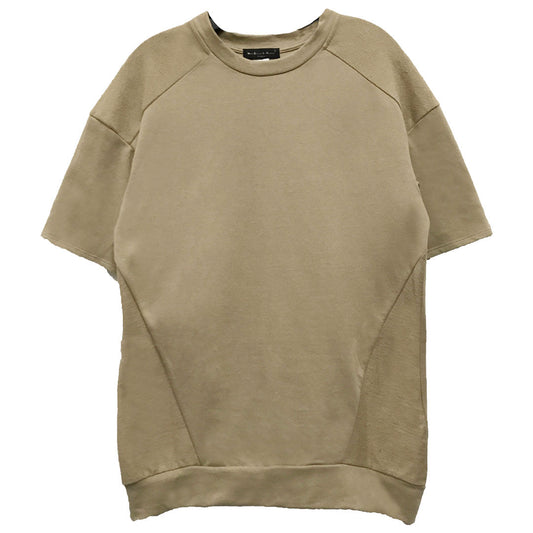 REVERSE FRENCH TERRY TEE- KHAKI-0