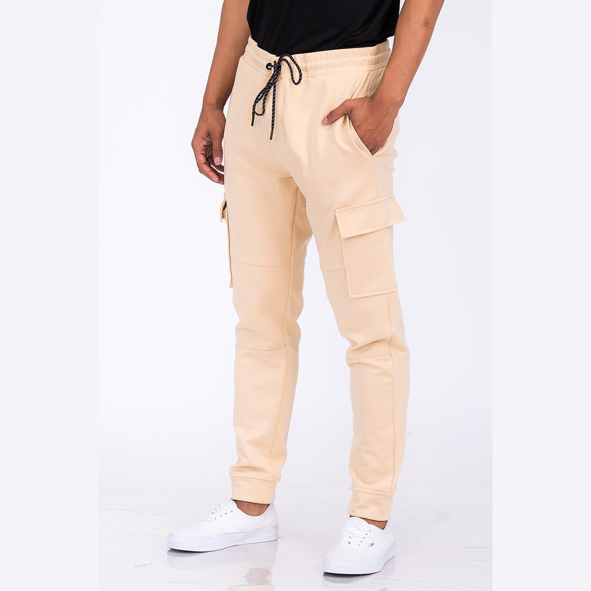 Cotton Blend Cargo Joggers