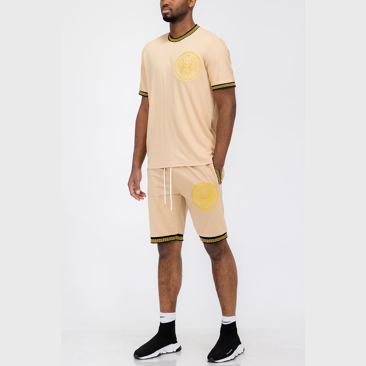 Lion Head Tshirt Short Set