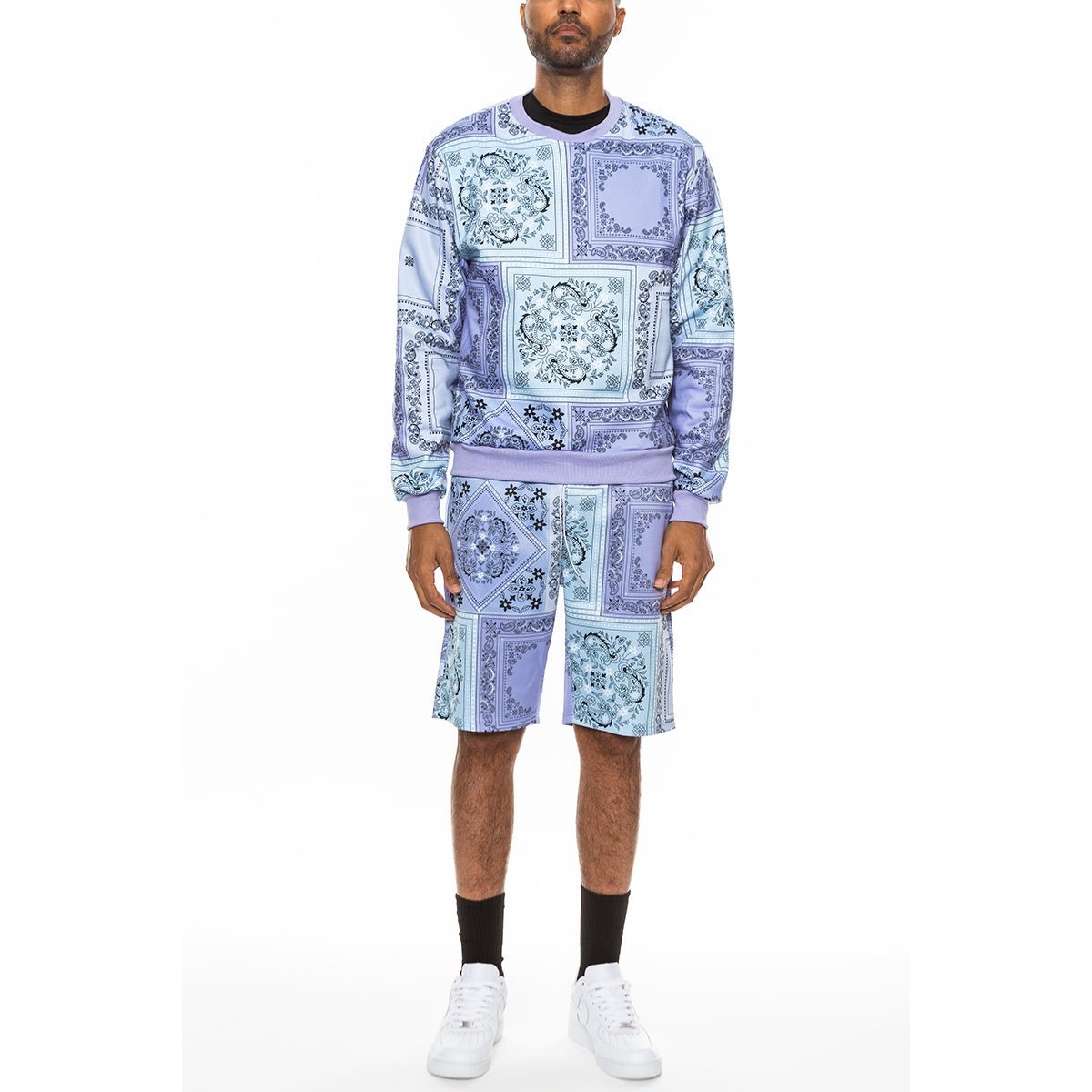 Paisley All Over Print Crew Set