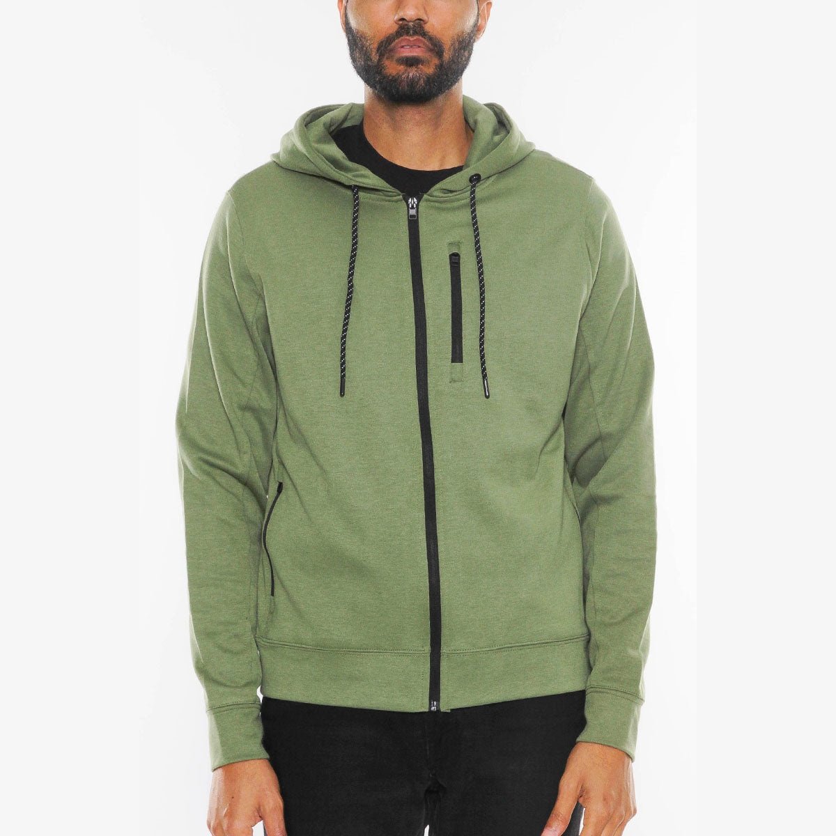 Crosstek Heathered Zip Up Jacket-8