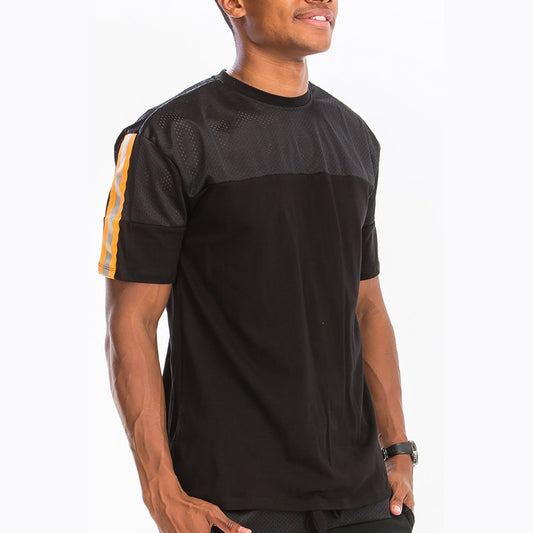 Quarter Mesh Cotton Tee-0