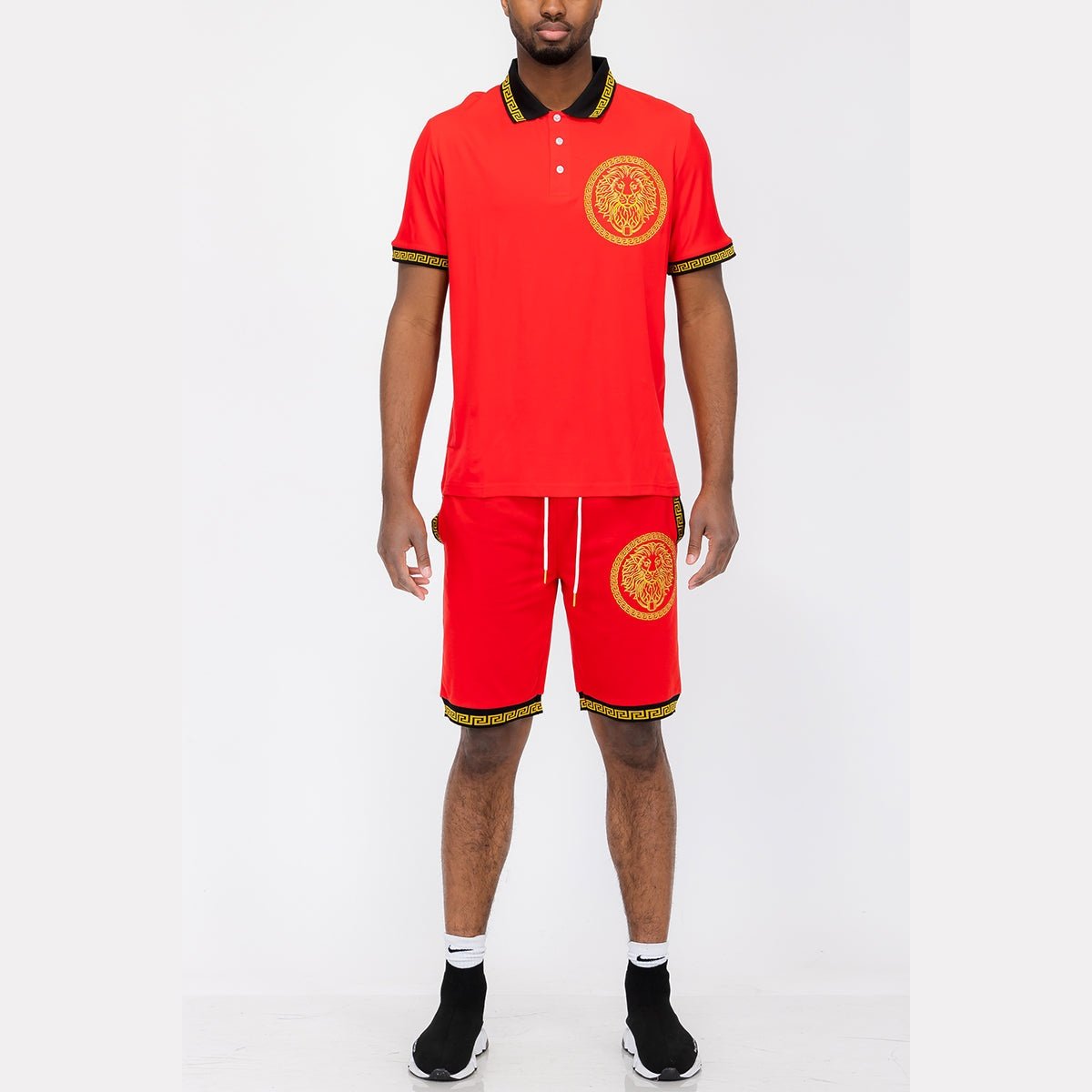 Lion Head Polo Short Set