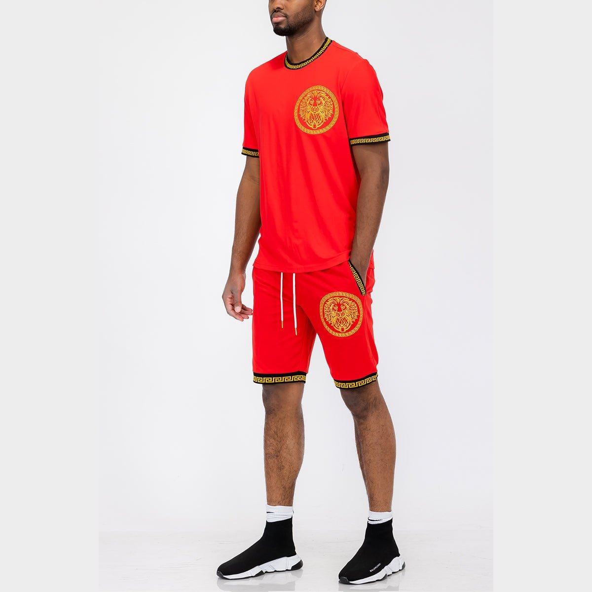 Lion Head Tshirt Short Set