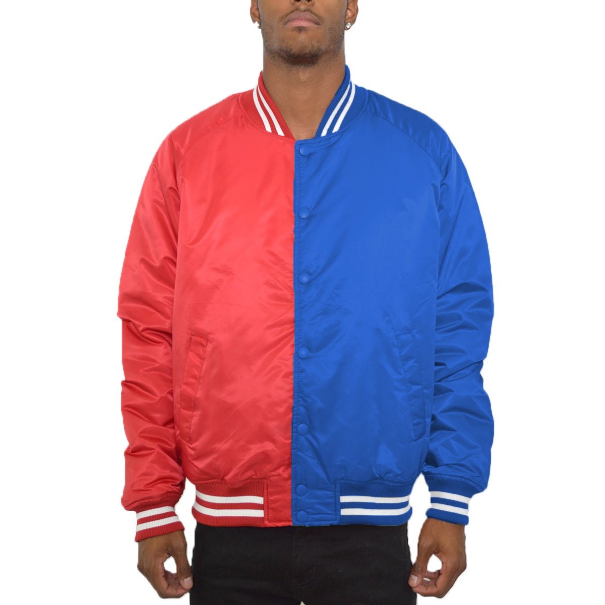 Two Tone Varsity Bomber Jacket-4