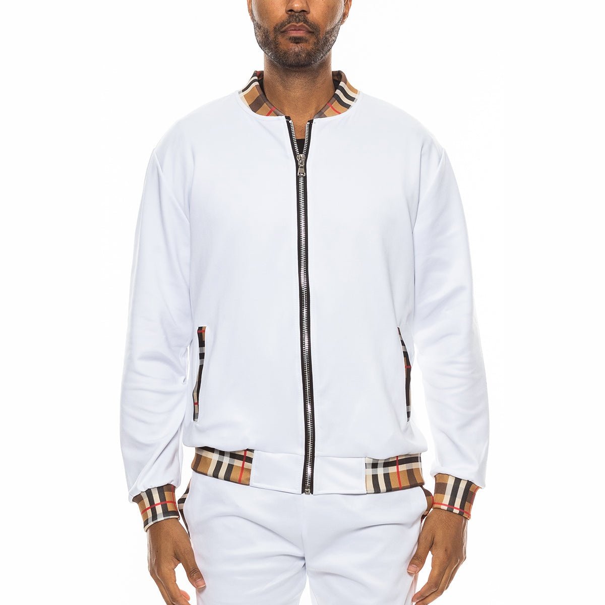 Checkered Detail Track Jacket-4