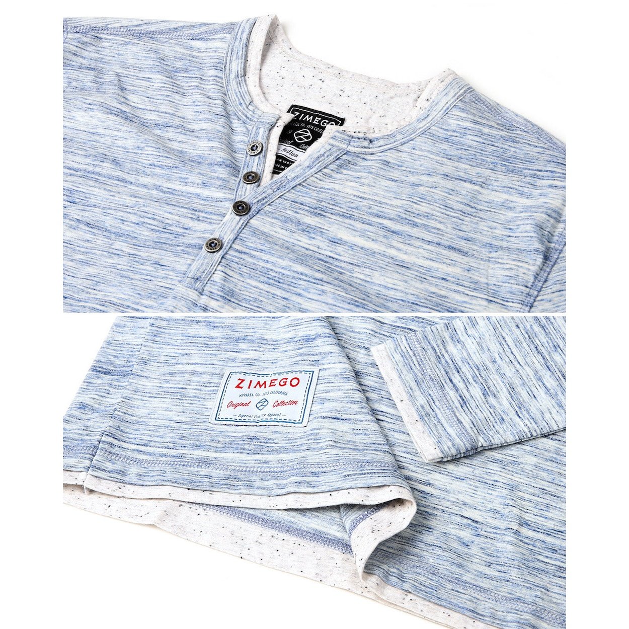 Men's Long Sleeve Double Layered Y-Neck Fashion Henley - ZGLS247