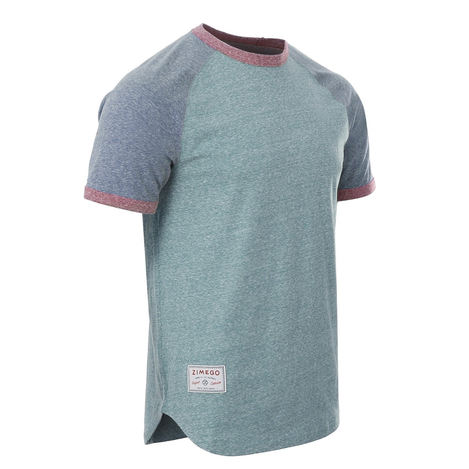 Men's Short Sleeve Classic Retro Contrast Raglan Ringer T-Shirt