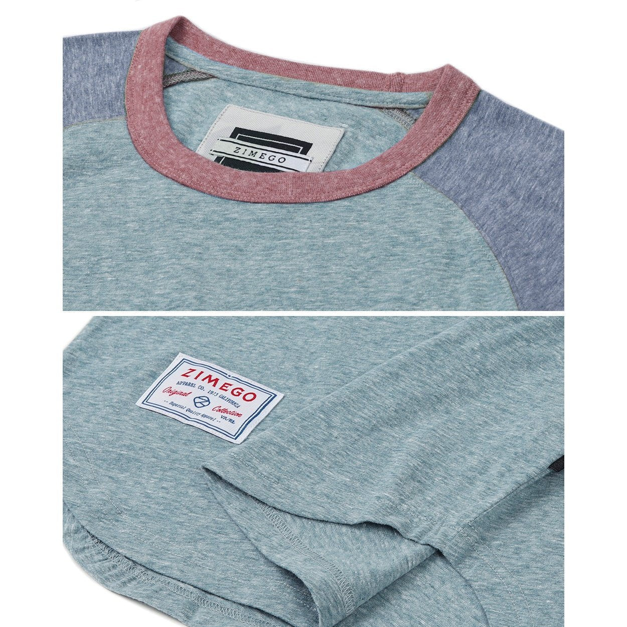 Men's Short Sleeve Classic Retro Contrast Raglan Ringer T-Shirt