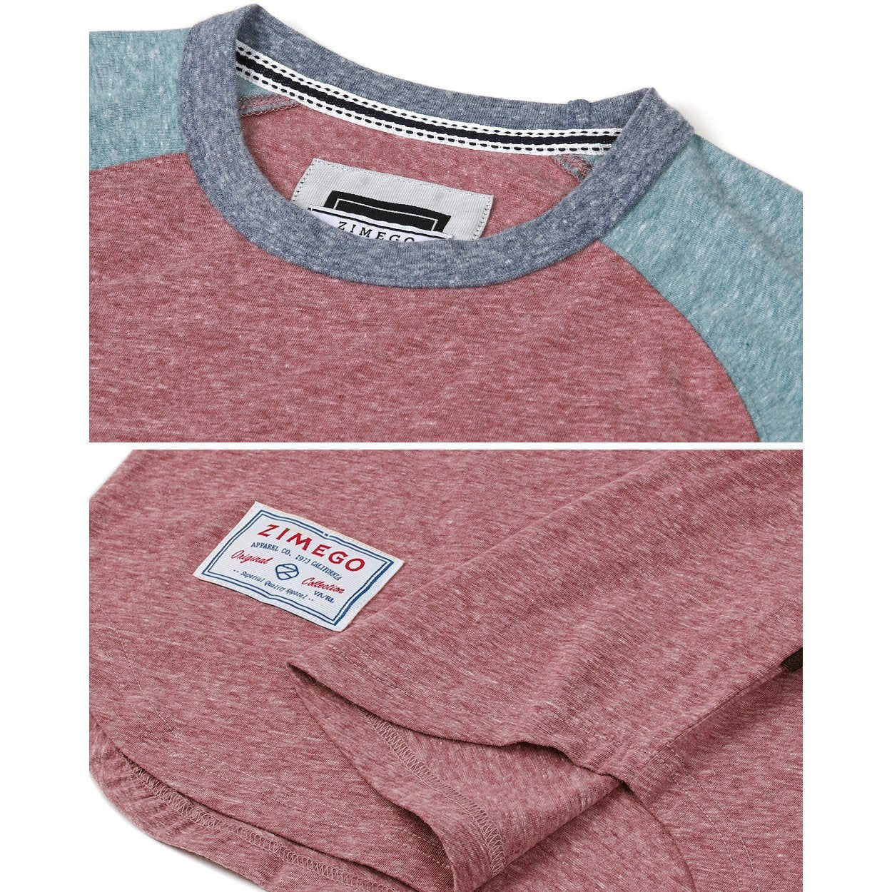 Men's Short Sleeve Classic Retro Contrast Raglan Ringer T-Shirt