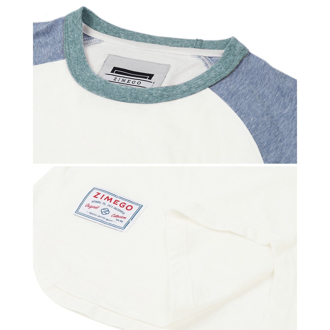 Men's Short Sleeve Classic Retro Contrast Raglan Ringer T-Shirt