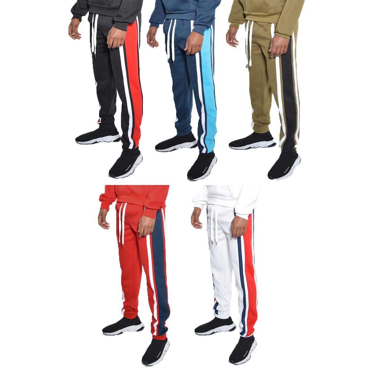 Tripe Cotton Sweat Pants