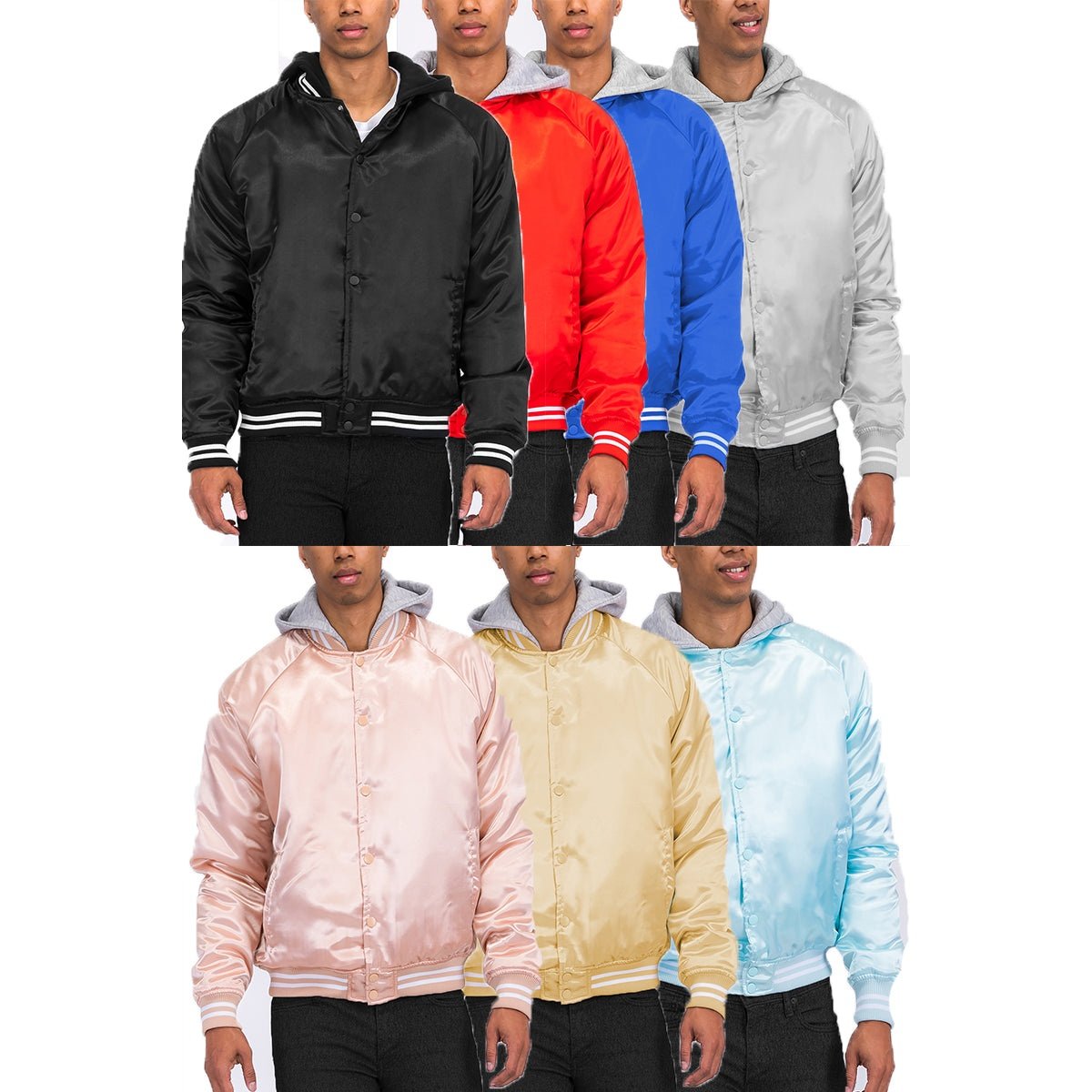 Satin Hooded Varsity Jacket-1